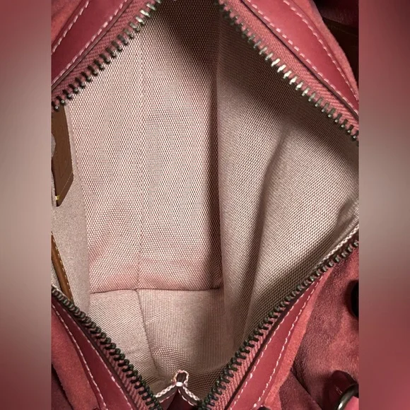 COACH Rogue 25 Upwoven Leather and Smooth Glovetanned Leather in Rouge/Multi - Picture 12 of 17